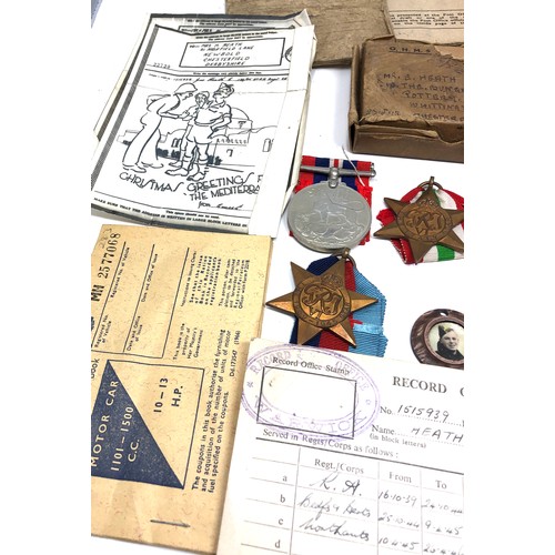 432 - ww2 boxed medal group & paper work to pte ernest heath