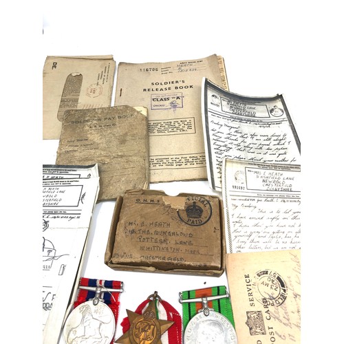 432 - ww2 boxed medal group & paper work to pte ernest heath