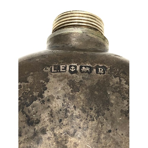 61 - Small vintage silver hip flask Birmingham silver hallmarks weight 80g