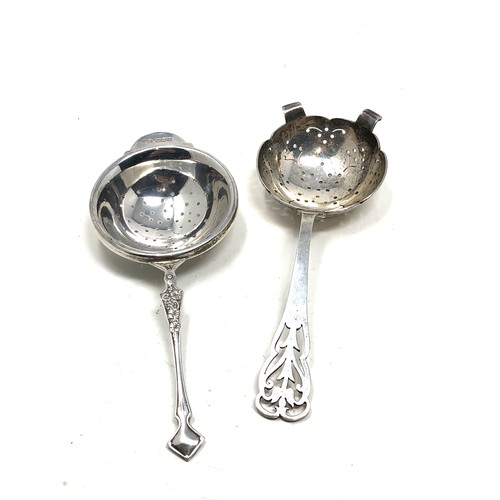 73 - 2 vintage silver tea strainers weight 97g