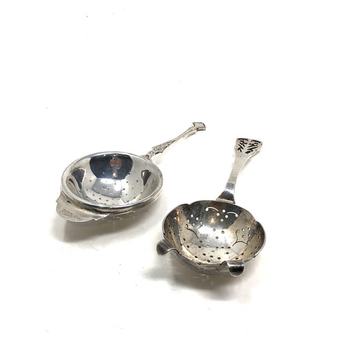 73 - 2 vintage silver tea strainers weight 97g