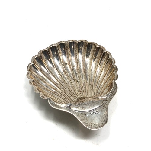 78 - Vintage silver oyster shell dish Birmingham silver hallmarks weight 69g