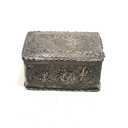 77 - Small Victorian silver box measures approx 6.5cm by 4.8cm by 3.4cm high