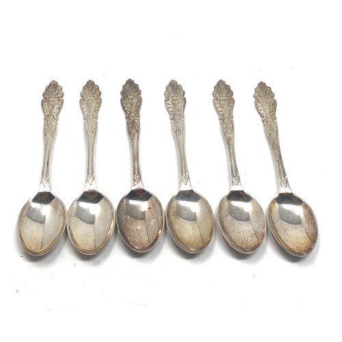 64 - 6 scottish silver tea spoons weight 50g