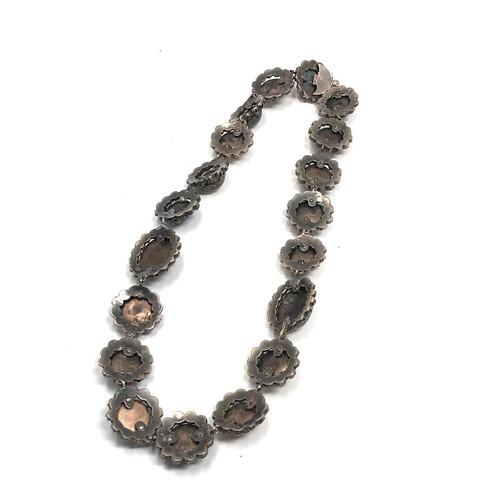 149 - Fine antique cabochon garnet necklace, with a snap clasp set with an array of foiled rose cut &  cab... 