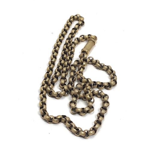 203 - An antique georgian 15 ct gold carat gold  belcher link chain necklace, with textured links and orig... 