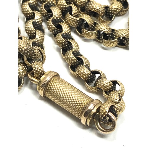 203 - An antique georgian 15 ct gold carat gold  belcher link chain necklace, with textured links and orig... 