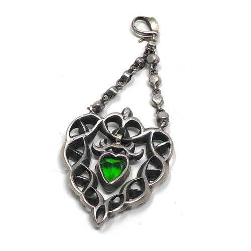 184 - An antique silver pendant & paste stones  measures approx 65 mm drop by x 25 mm wide