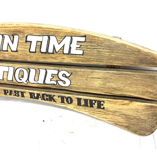 64 - Vintage Lost in time Antiques bringing the past back to life wooden plaque, approximate measurements... 