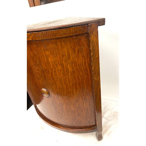 526 - Vintage corner oak linen bin, approximate measurements: Height 59cm, Width 47cm, Depth 34cm