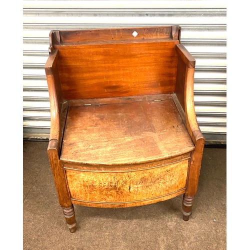 510 - Antique wooden commode, missing insert