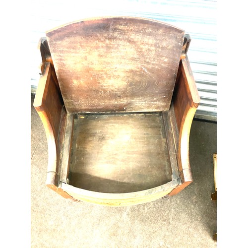 510 - Antique wooden commode, missing insert