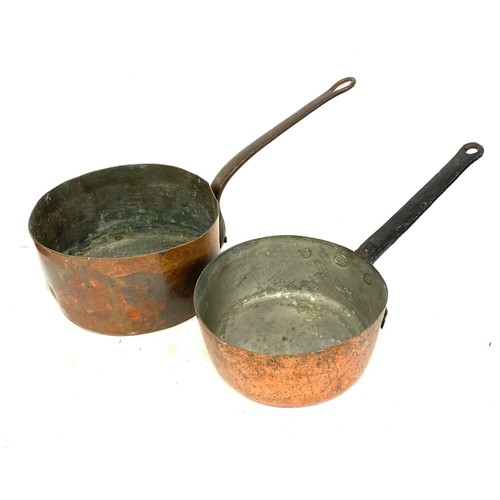 63 - 2 Vintage copper sauce pans