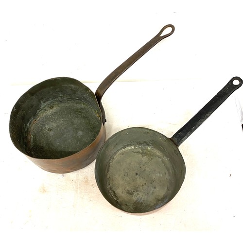 63 - 2 Vintage copper sauce pans