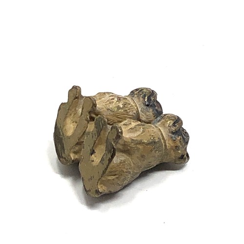 116 - antique cold painted bronze of two sitting pugs, possibly by Bergman.  All original, with paint loss... 