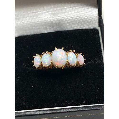 154 - Fine  antique 18 carat gold opal 5 stone ring Approx. weight 4.0 grams.