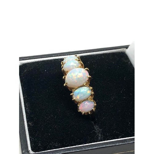 154 - Fine  antique 18 carat gold opal 5 stone ring Approx. weight 4.0 grams.