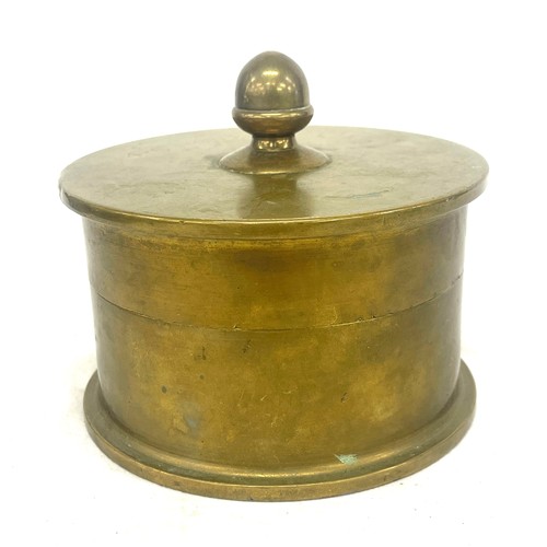 77 - Trench art 1916 brass circular trinket, approximate diameter 15cm