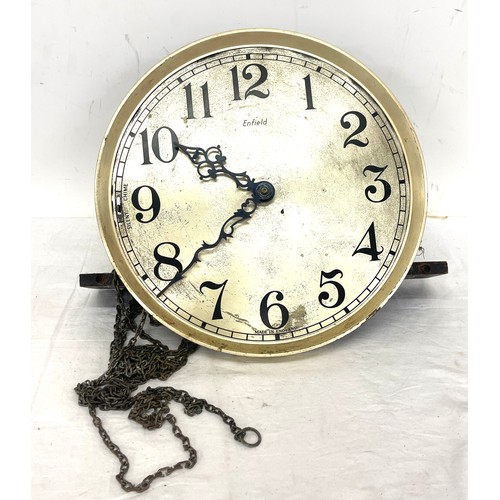 62 - Vintage Enfield long case clock face, untested, approximate diameter 30cm