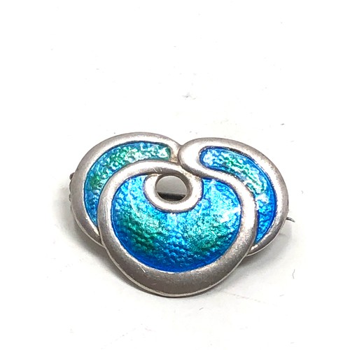 109 - Antique silver & enamel charles horner brooch measures approx 3cm by 2.2cm