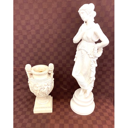 78 - Resin lady figure and vase lady measures 25