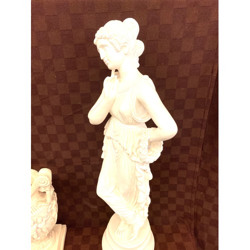 78 - Resin lady figure and vase lady measures 25