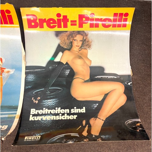 517 - 2 Vintage original Pirelli advertising cardboard posters, approximate size of each: Height 84cm by 7... 