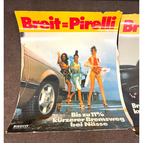 517 - 2 Vintage original Pirelli advertising cardboard posters, approximate size of each: Height 84cm by 7... 