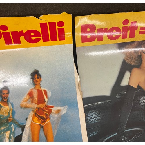 517 - 2 Vintage original Pirelli advertising cardboard posters, approximate size of each: Height 84cm by 7... 