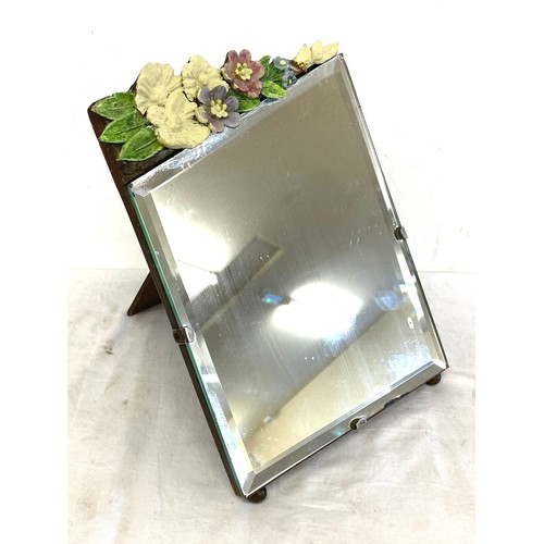 83 - Vintage decorative dressing table mirror, approximate measurements 10.5 by 8.5 inches