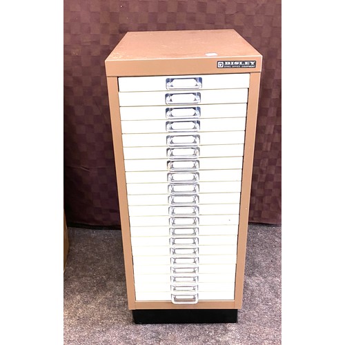 525 - Bisley 20 drawer drawer cabinet, Height 68 cm, Width 28cm, Depth42cm