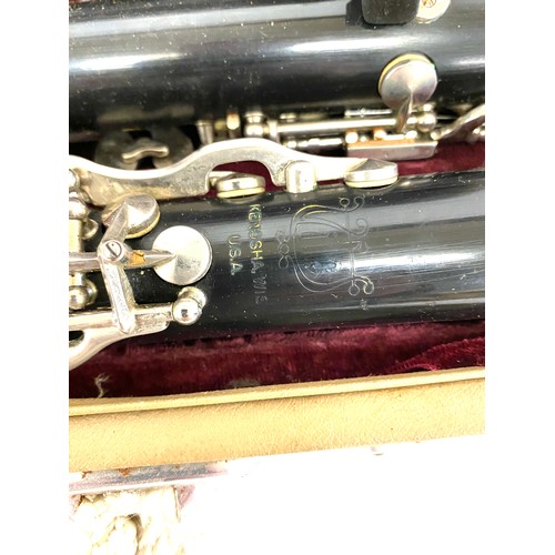 72 - Vintage cased kenosha USA clarinet - in need of repair