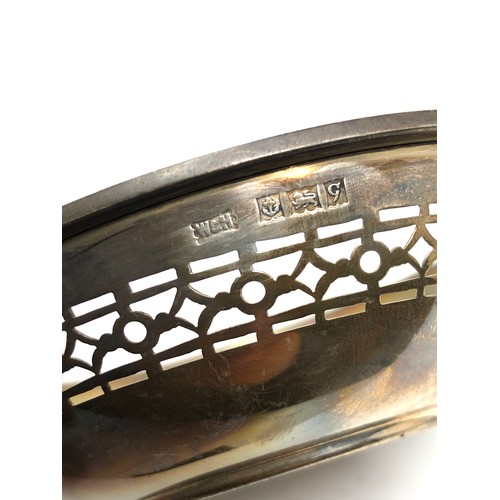 35 - Pierced silver sweet dish Birmingham silver hallmarks by walker & hall weight 72g