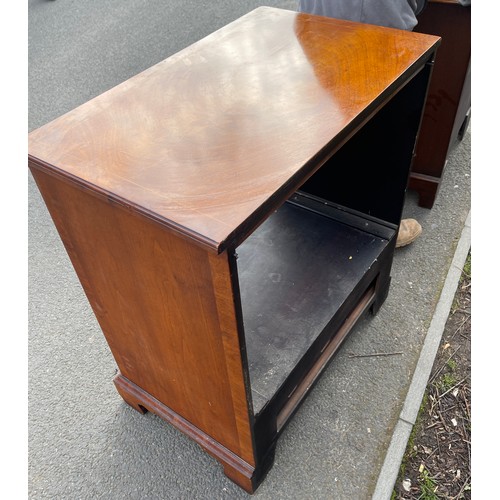 549 - Mahogany inlaid 1 draw TV unit,  Height 35.5 inches, Length 31.5 inches