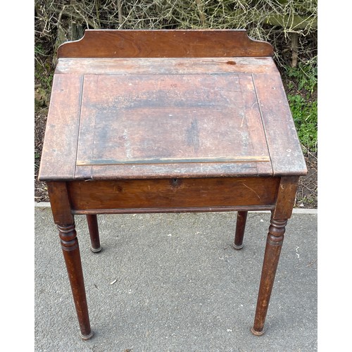 548 - Vintage mahogany lecturers desk, approximate measurements: Height 38 inches, Width 30 inches, Depth ... 