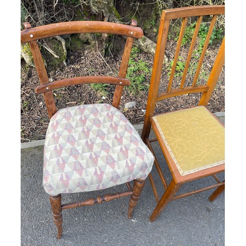 571 - 2 Vintage odd dining chairs