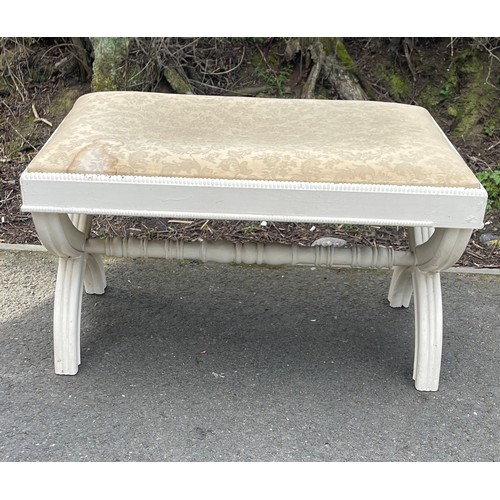 545 - Antique painted window seat, approximate measurements: Height 18 inches, Width 31 inches, Depth 20 i... 