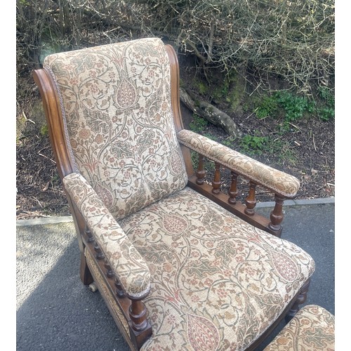 560 - Edwardian ladies chair with footstool