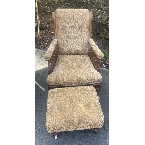 560 - Edwardian ladies chair with footstool