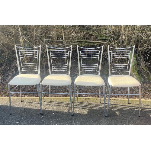 516 - 4 Metal padded seats dining room chairs