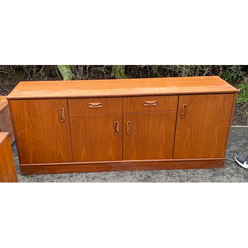 544 - Teak 2 drawer, 4 door sideboard, approximate measurements: Length 173cm, Height 70cm, depth 43