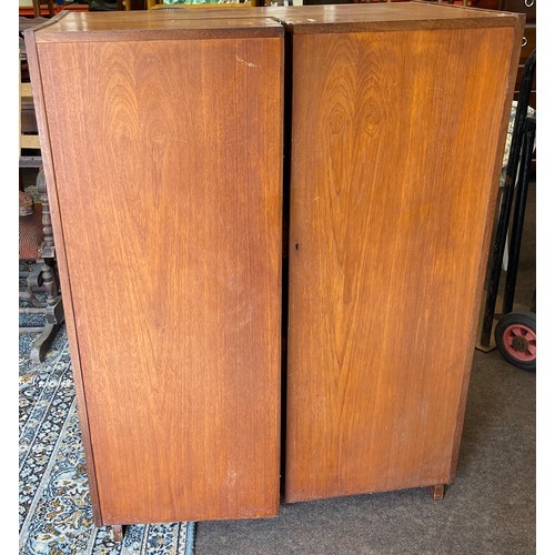 518 - Vintage teak desk in a box when it is closed this looks like an ordinary cabinet, but unfolded revea... 