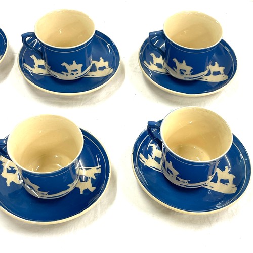 61 - Set of 6 T G Green Greasley 1920's Tally Ho cups and saucers