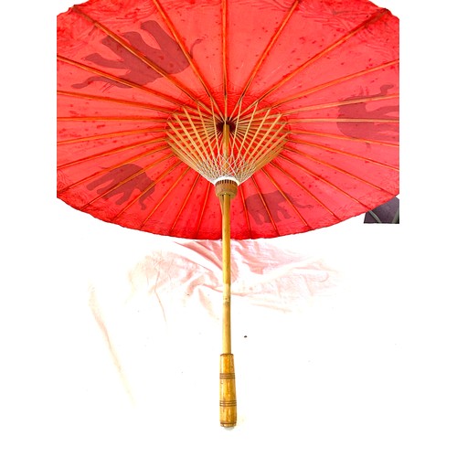 10 - Vintage hand painted oriental parasol