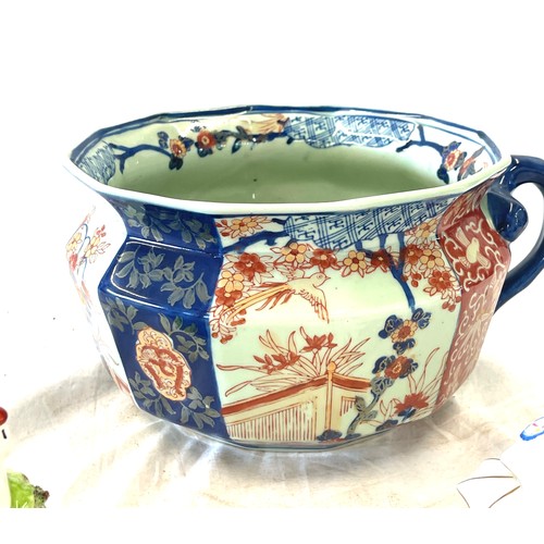 64 - Vintage Oriental potty with markings to base, Coalport The parasol house, one other ornament