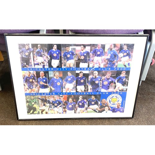 71 - Framed Leicester city football poster from the year 2000