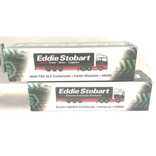 94 - Selection Eddie trucks includes Stobart 4649139 highline curtain side, 4649114 Ccannier pb coach Lau... 