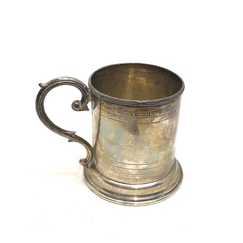 41 - Antique silver mug measures approx 8cm tall base measures approx 7.8cm Birmingham silver hallmarks w... 