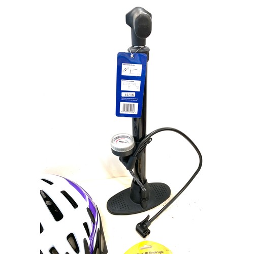 95 - Selection of new cycling equipment, to include pump helmet, etc