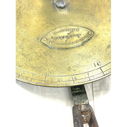 560 - Georgian Marriott Patentt, London brass balance scale, approximate measurements: Length 19 inches, d... 